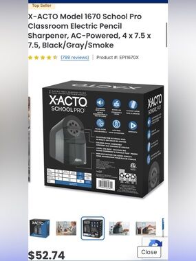 X-ACTO School Pro Electric Pencil Sharpener - Black